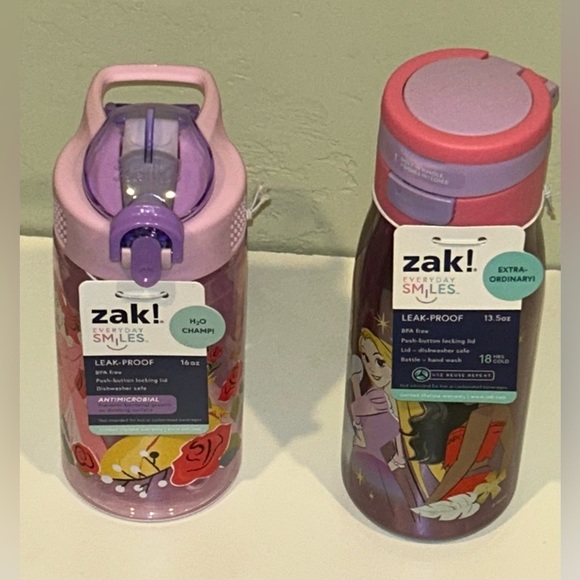 Disney Princess Sippy Cups with Push Button Lid made by zak. Brand new with tags - Picture 3 of 7